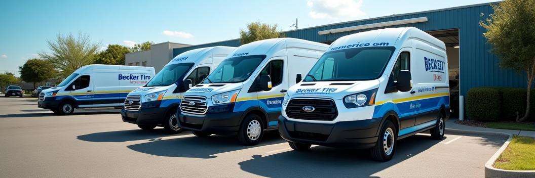 Becker Tire fleet service van assisting business vehicles